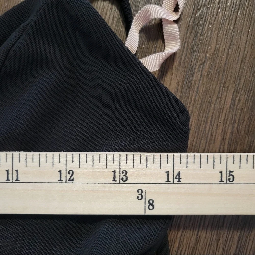 Fame and Partners Abby Gown Draped Tiered Black Spaghetti Strap Maxi Dress Lace - Picture 5 of 9